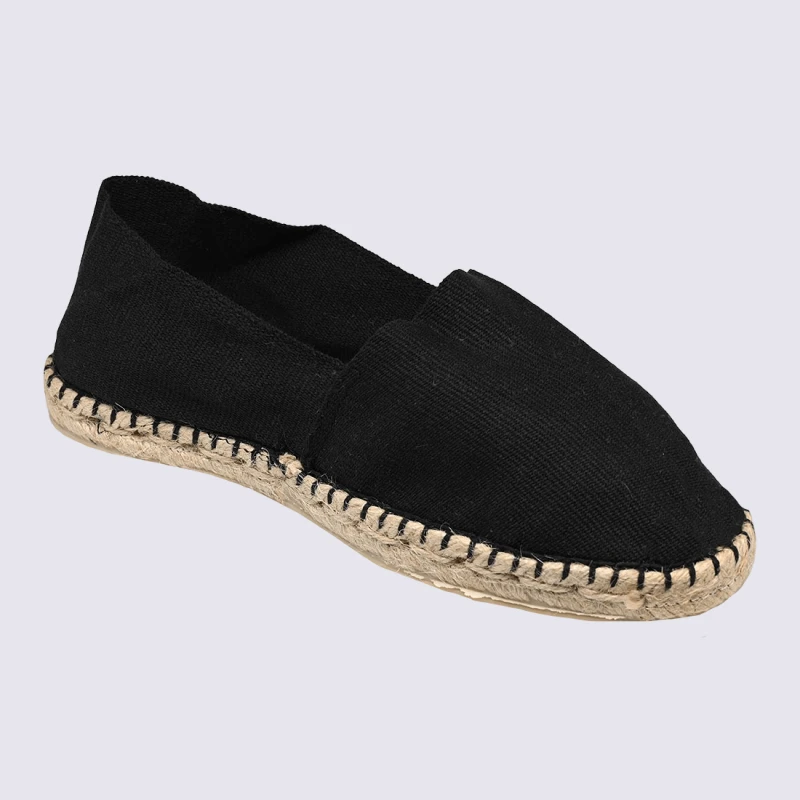 Espadrilles Made In France, Espadrilles En Toile De Coton Noir – Image 2