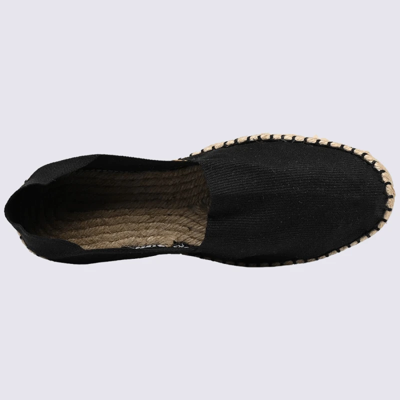 Espadrilles Made In France, Espadrilles En Toile De Coton Noir – Image 3