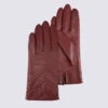 Gants Isotoner, Gants à Chevrons Femme En Cuir Rouge