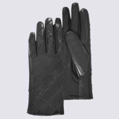 Gants Isotoner, Gants à Motif Losange élégants Femme En Cuir Noir