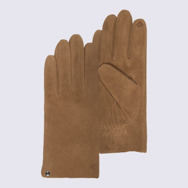 Gants Isotoner, Gants Classiques Femme En Cuir Cognac