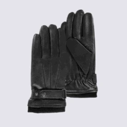 Gants Isotoner, Gants Compatibles écrans Tactiles Homme En Cuir Noir