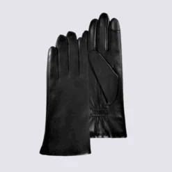 Gants Isotoner, Gants Femme Compatibles écrans Tactiles En Cuir Noir