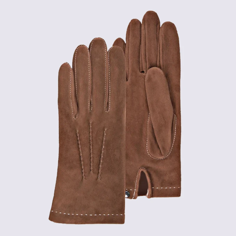 Gants Isotoner, Gants Femme En Cuir De Chèvre Camel