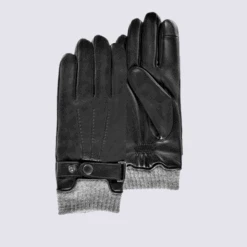 Gants Isotoner, Gants Homme Cuir D'agneau Noir