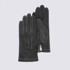 Gants Isotoner, Gants Noirs Isotoner En Cuir De Chèvre Velour Femme Noir