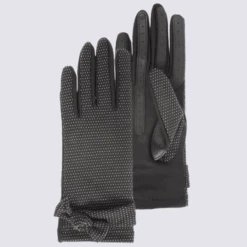 Gants Isotoner, Gants Smartouch à Pois Femme Noir