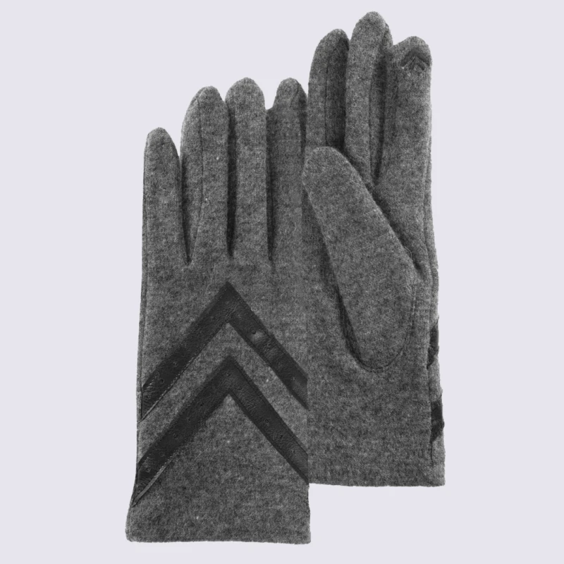 Gants Isotoner, Gants Tactiles Femme En Laine Gris Chiné