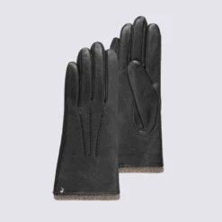 Gants Pour Femme Isotoner En Cuir D'agneau Noir