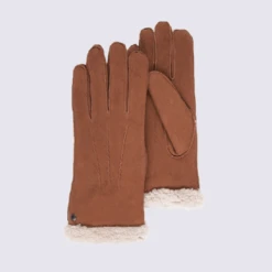 Gants Pour Femme Isotoner En Cuir Fourré Cognac