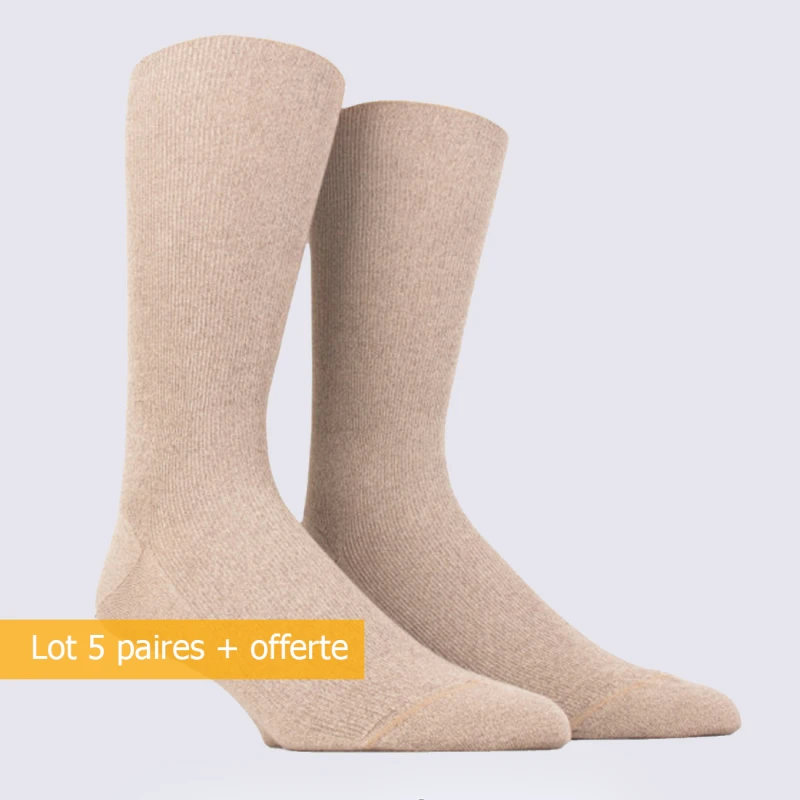 Lot De Chaussettes Doré Doré, Lot Chaussettes Confortables Homme En Coton Cordage