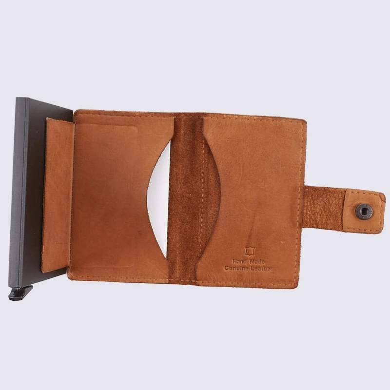 Mini Portefeuille Bear, Mini Portefeuilles Intelligent En Cuir Jaune – Image 3