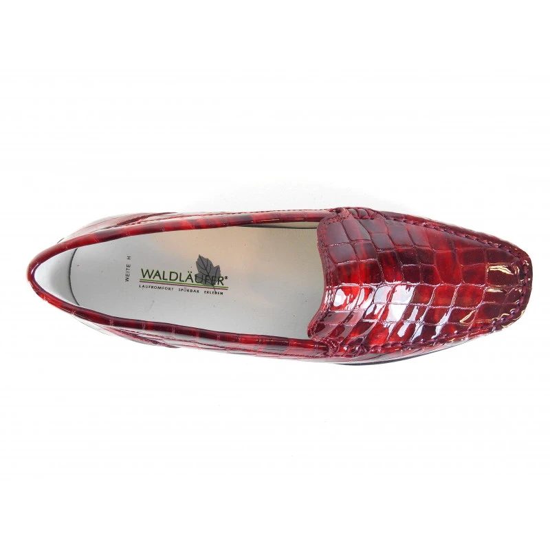 Mocassin Pieds Sensibles En Cuir Rouge Femme – Image 3