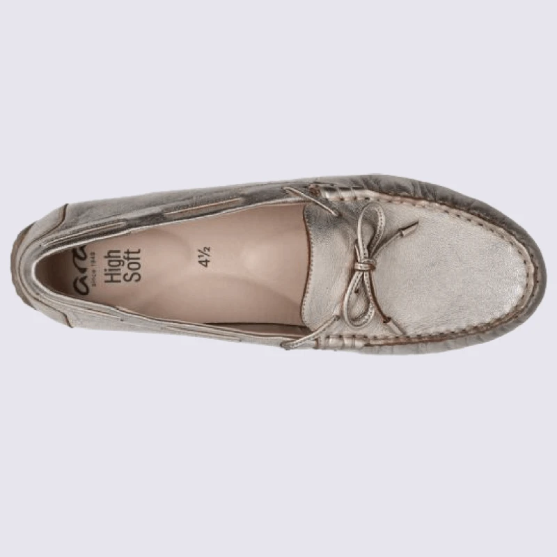 Mocassins Ara, Mocassins élégants Et Confortables Femme En Cuir Platine – Image 4