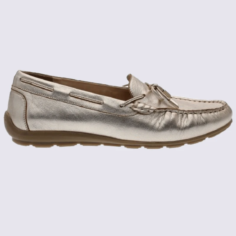 Mocassins Ara, Mocassins élégants Et Confortables Femme En Cuir Platine