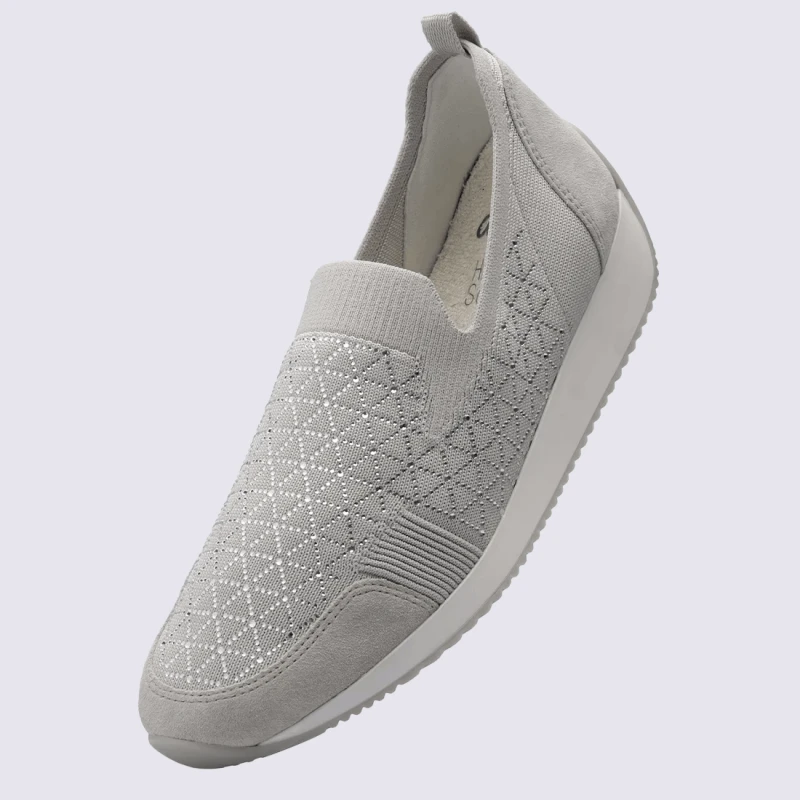Mocassins Ara, Mocassins élégants Et Confortables Femme En Textile Argent – Image 2