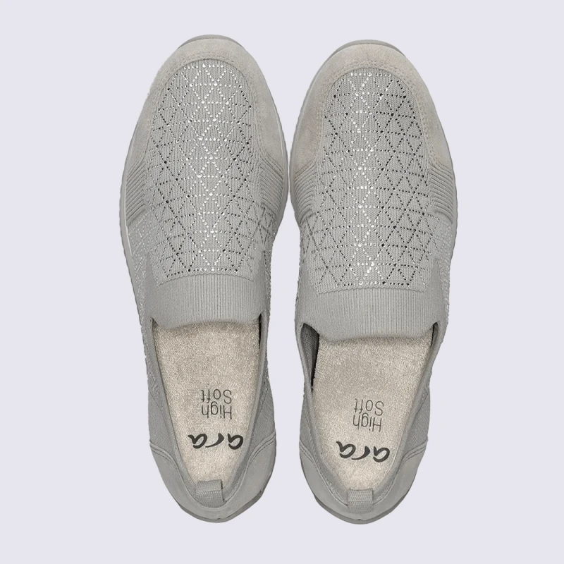 Mocassins Ara, Mocassins élégants Et Confortables Femme En Textile Argent – Image 5