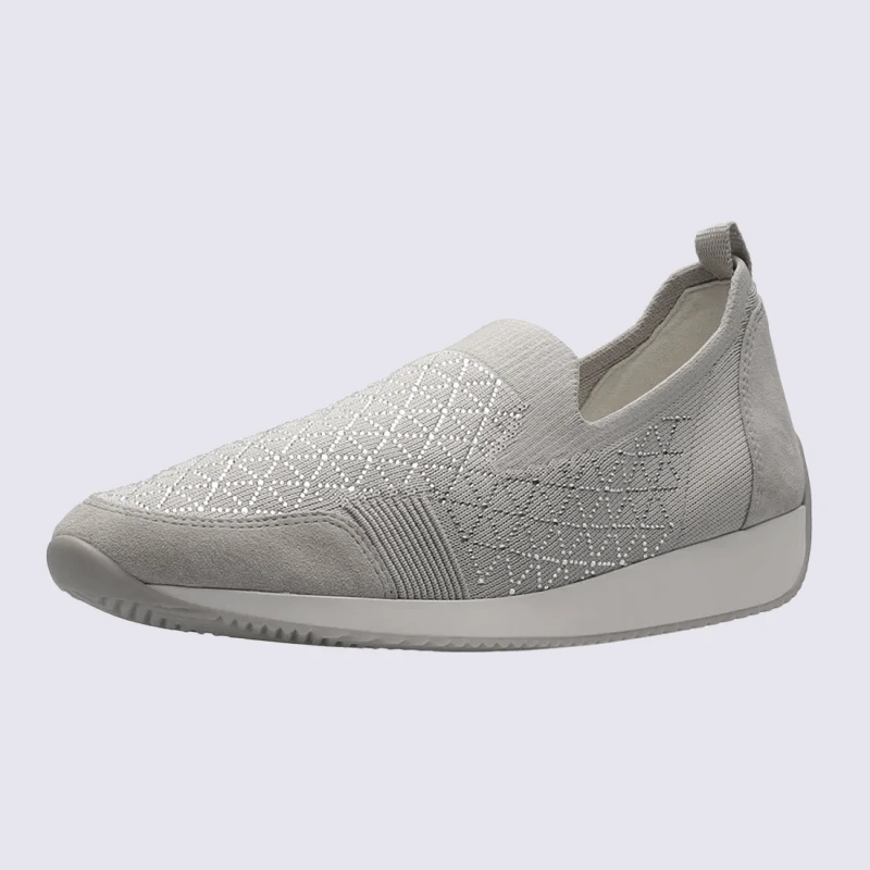 Mocassins Ara, Mocassins élégants Et Confortables Femme En Textile Argent – Image 8