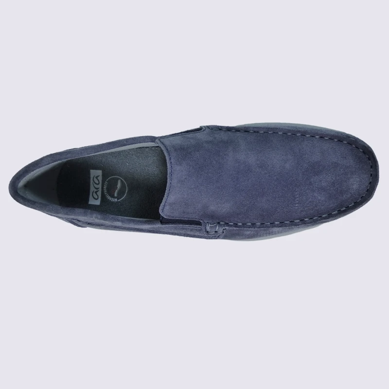 Mocassins Ara, Mocassins Tendances Homme En Cuir Bleu Jeans – Image 3
