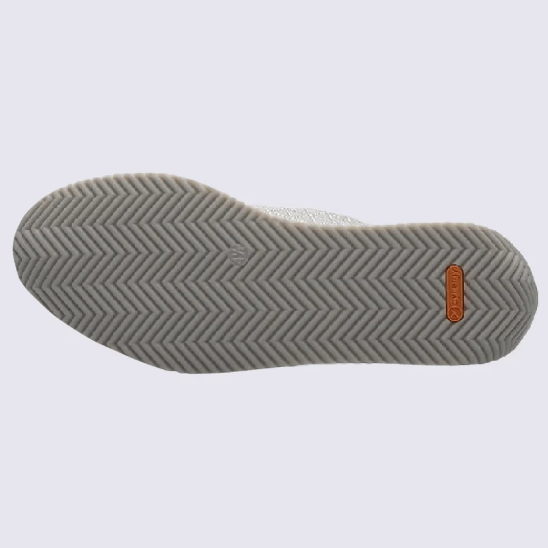 Mocassins Ara, Slip-on Lissabon à Strass Femme En Textile Gris Galet – Image 4