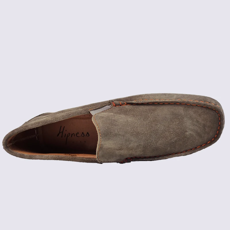 Mocassins Arima, Mocassins Tendances Homme En Cuir Taupe Orange – Image 3