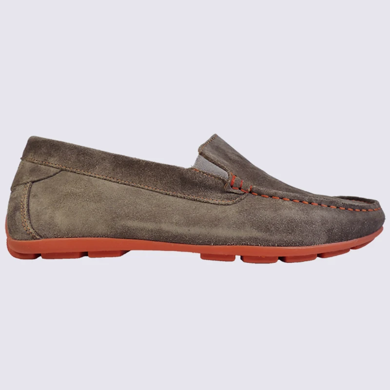 Mocassins Arima, Mocassins Tendances Homme En Cuir Taupe Orange