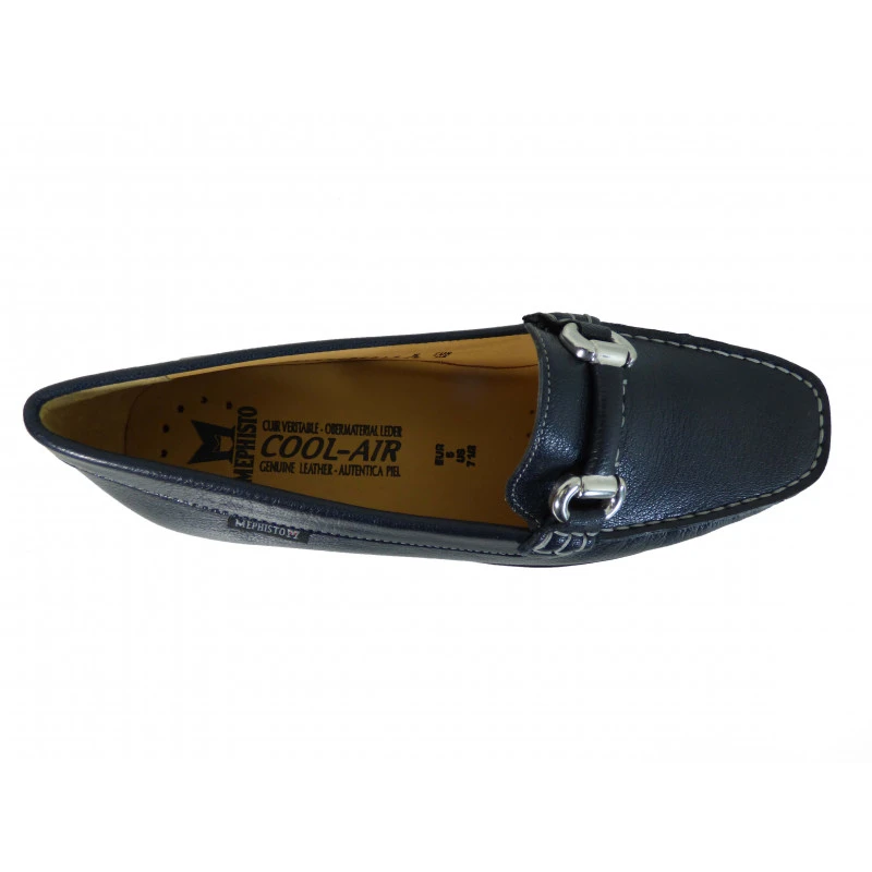 Mocassins Mephisto, Mocassins à Motif Serpent Femme En Cuir Bleu/doré – Image 3