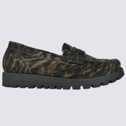 Mocassins Tendance Waldlaufer, Mocassins Femme Imprimé Léopard En Cuir Marron