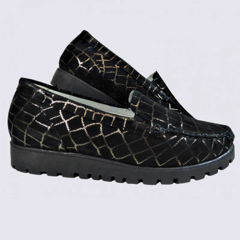 Mocassins Waldlaufer, Mocassins élégants Femme En Cuir Noir – Image 2