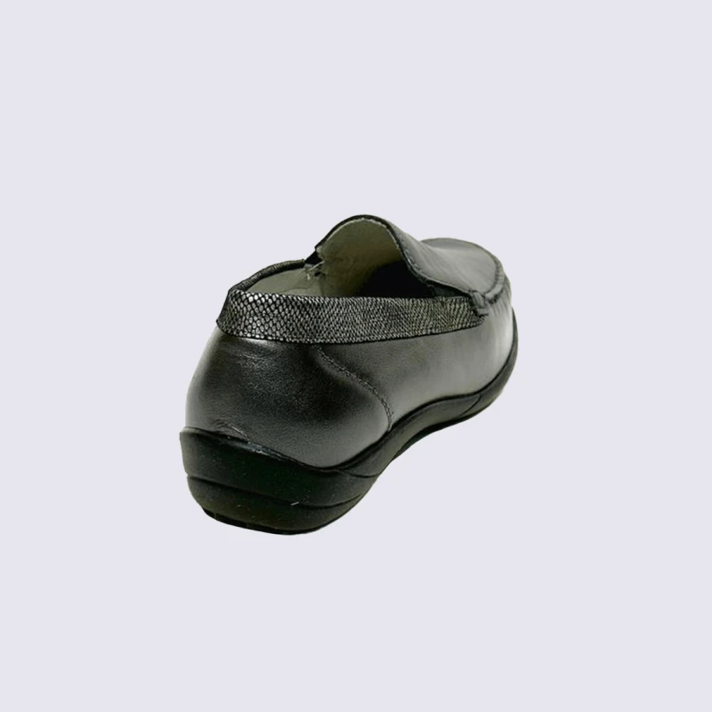 Mocassins Waldlaufer, Mocassins Modernes Et Confortables Pour Femme En Cuir Argenté/asphalte – Image 4