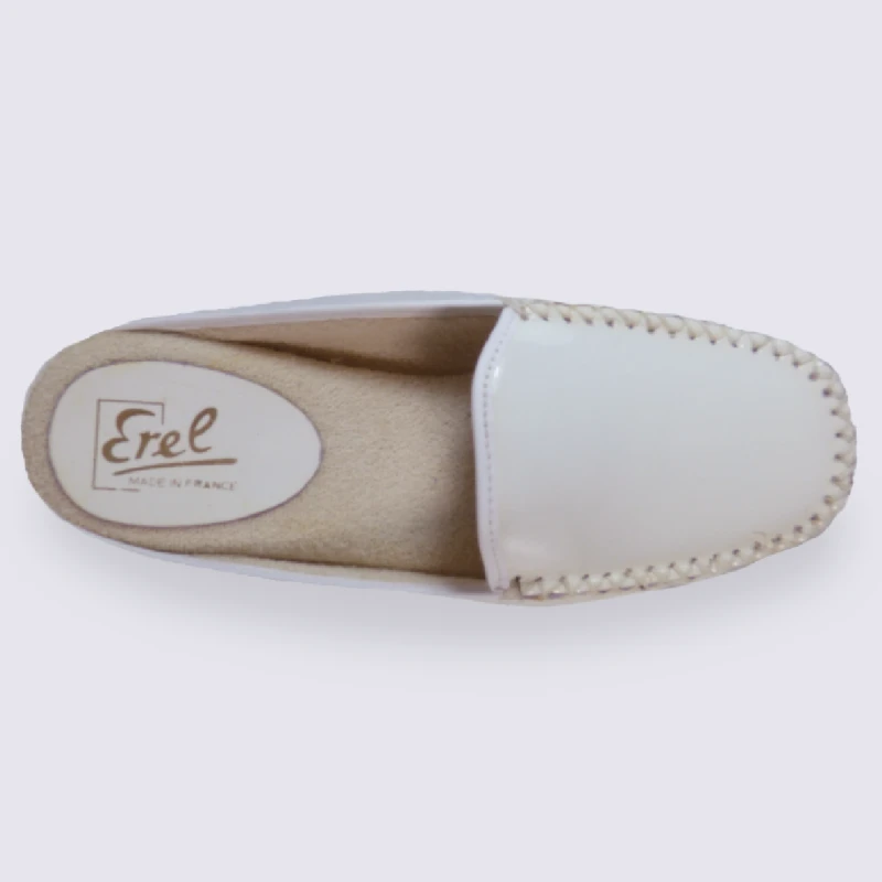 Mule Femme En Cuir Blanc Erel – Image 3