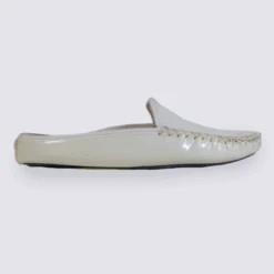 Mule Femme En Cuir Blanc Erel