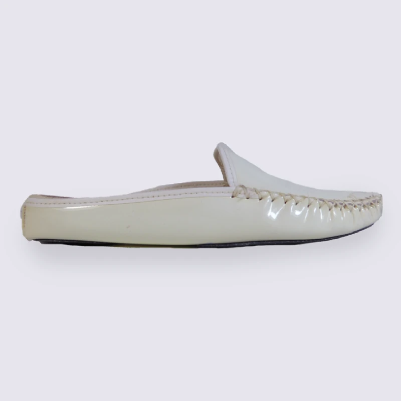 Mule Femme En Cuir Blanc Erel