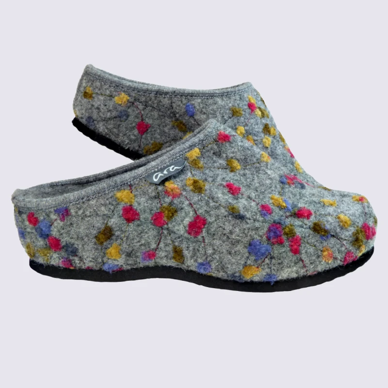 Mules Ara, Mules Hyper Confort Femme En Feutre Gris – Image 2