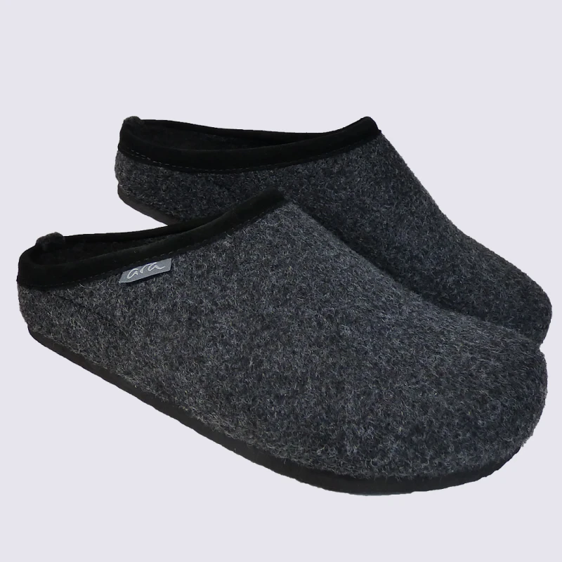 Mules Ara, Mules Pour Homme En Feutre Anthracite – Image 2