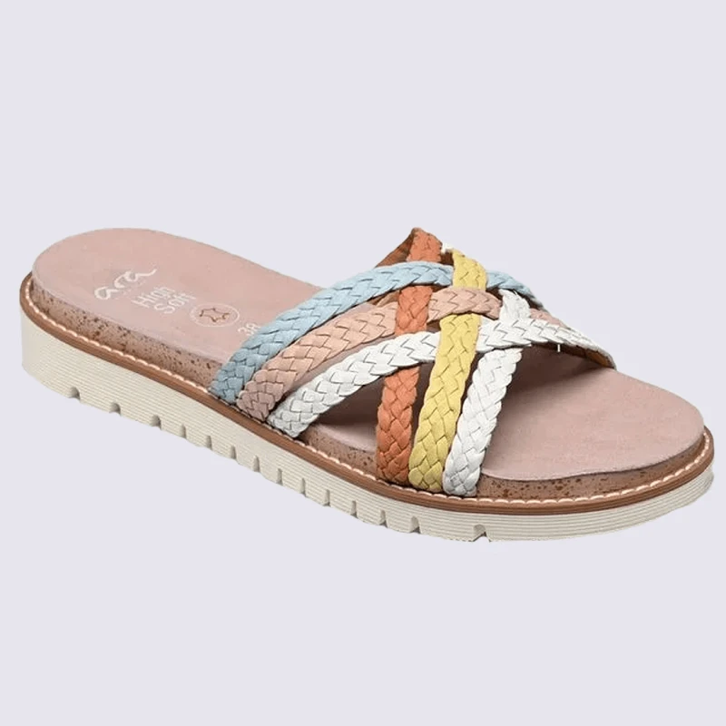 Mules Ara, Mules Tressées Femme En Cuir Arc-en-ciel – Image 2