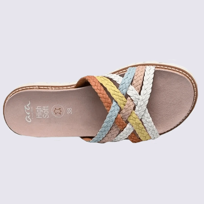 Mules Ara, Mules Tressées Femme En Cuir Arc-en-ciel – Image 3