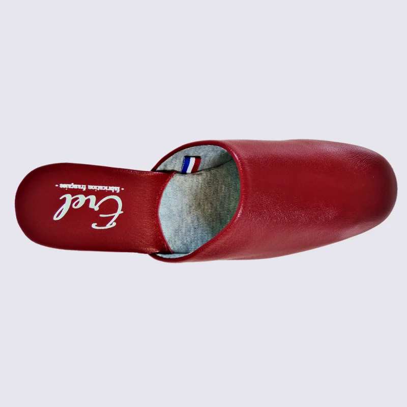 Mules Erel, Mules à Talons Femme En Cuir Rouge – Image 3