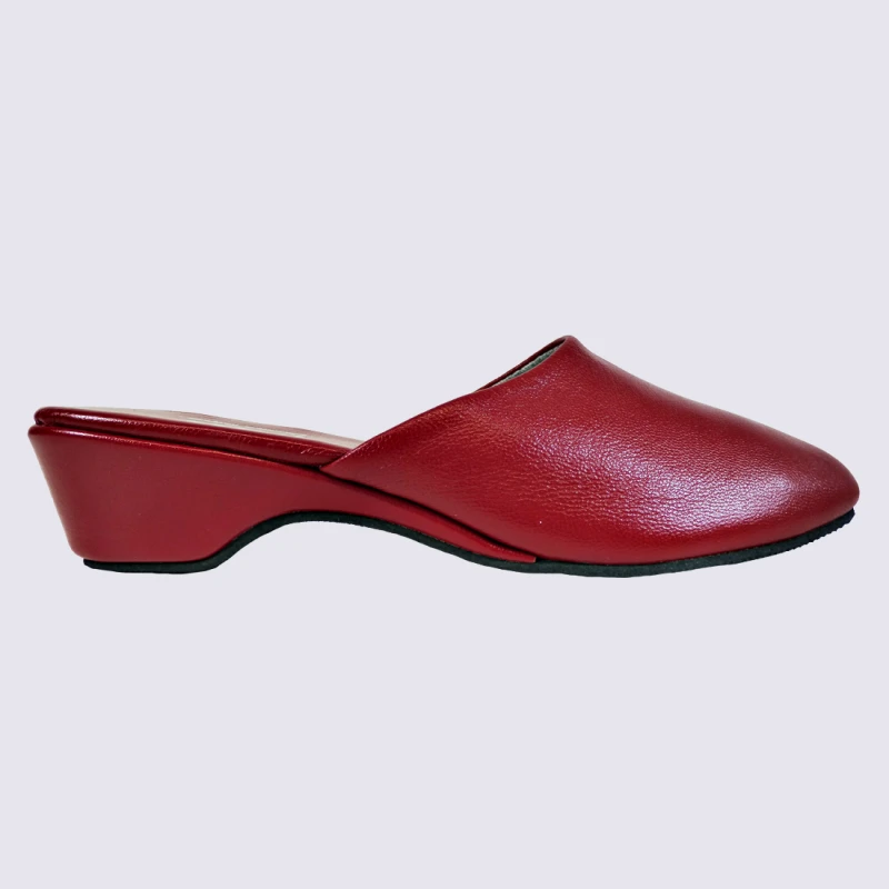 Mules Erel, Mules Ă Talons Femme En Cuir Rouge