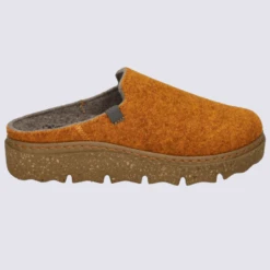 Mules Josef Seibel, Mules Confortables Et Chaudes En Feutre De Laine Orange