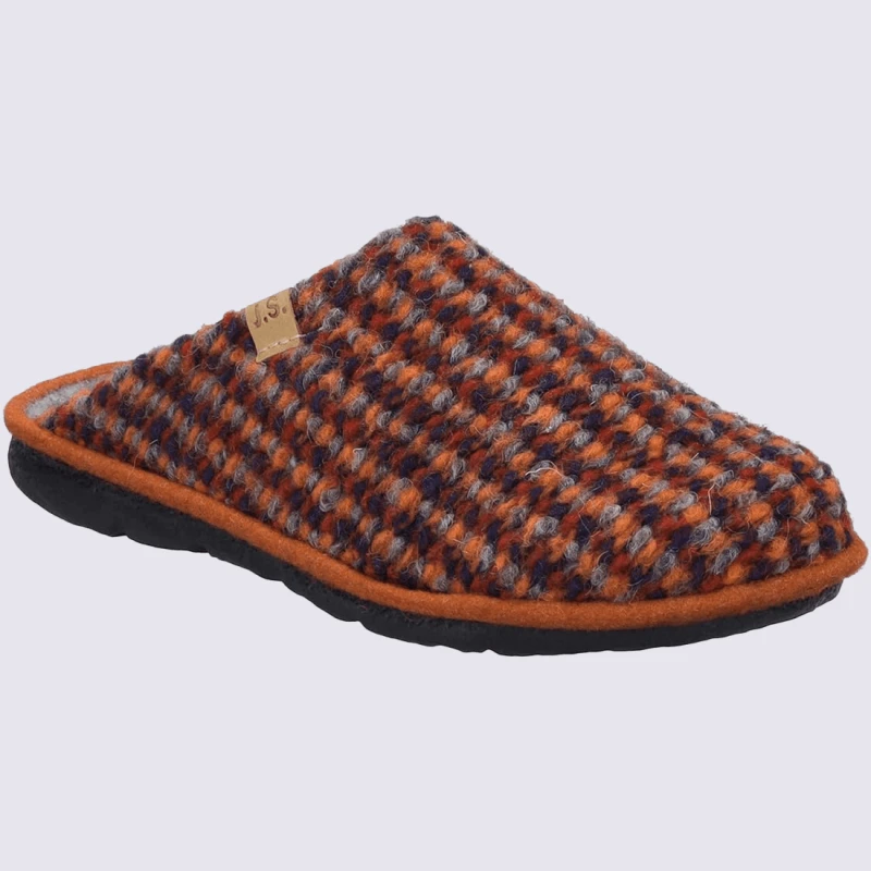 Mules Josef Seibel, Mules D'intérieur Chaude Femme En Textile Orange – Image 2