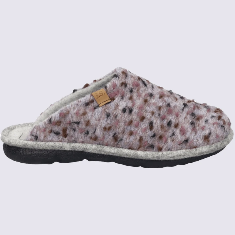 Mules Josef Seibel, Mules Doublures Chaude A Point Femme En Textile Rose