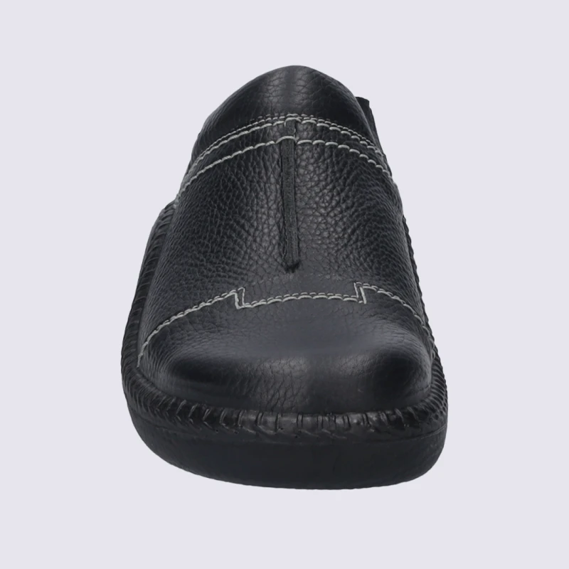 Mules Josef Seibel, Mules Confortable Et élégante à La Maison Pour Homme, En Cuir Noir – Image 4