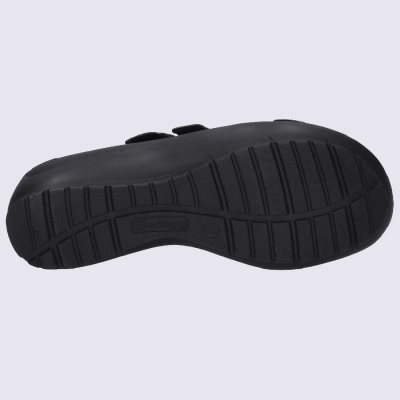 Mules Josef Seibel, Mules Femme à 3 Brides Velcroen Cuir Noir – Image 5