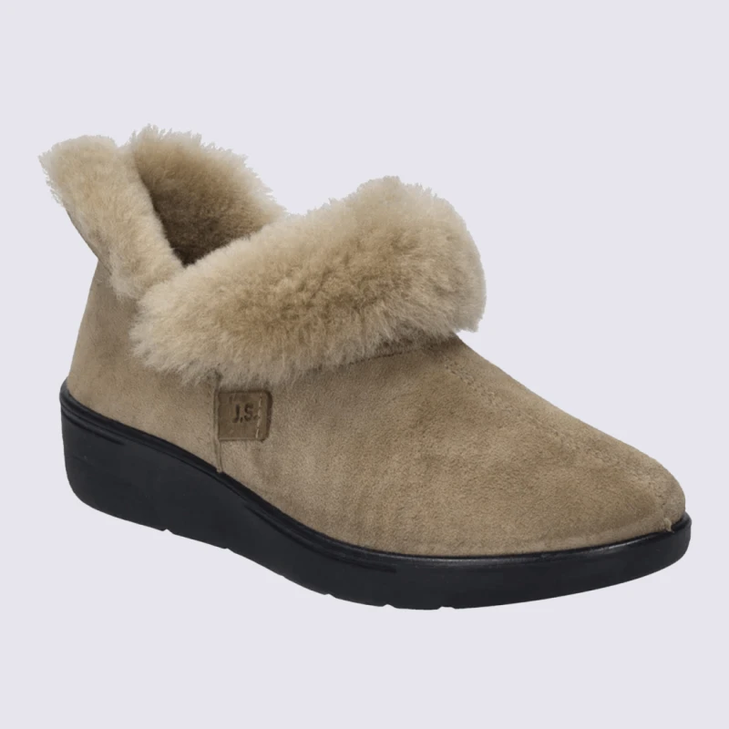 Mules Josef Seibel, Mules Modernes Doublures Chaude Femme En Textile Beige – Image 2