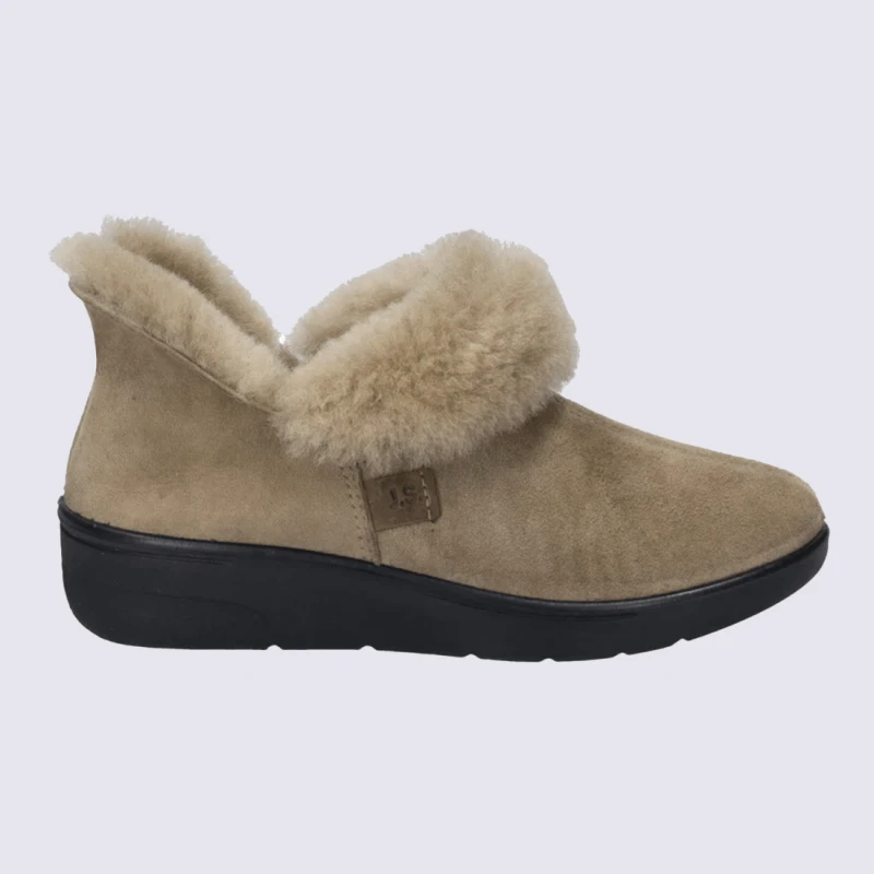 Mules Josef Seibel, Mules Modernes Doublures Chaude Femme En Textile Beige