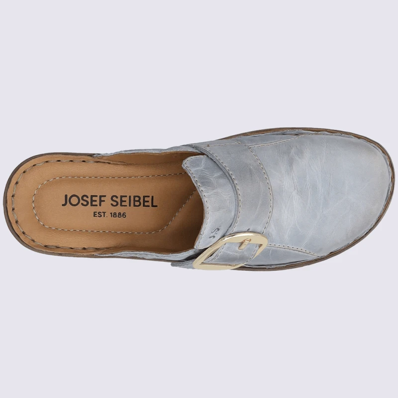 Mules Josef Seibel, Sabots Tendances Femme En Cuir Bleu – Image 3