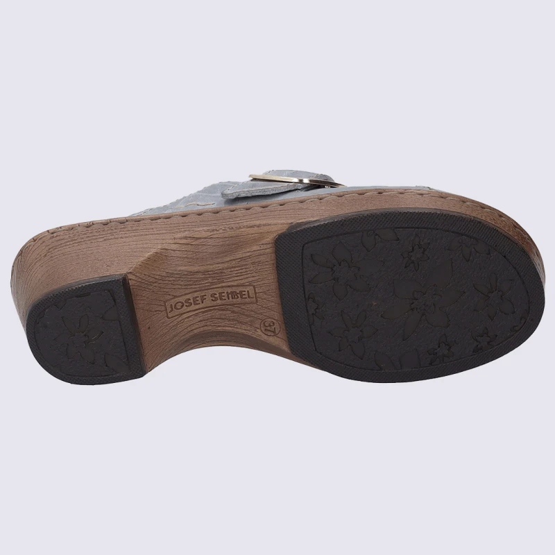 Mules Josef Seibel, Sabots Tendances Femme En Cuir Bleu – Image 4