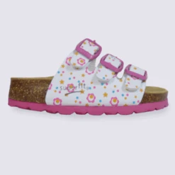Mules Pour Fille Superfit Ă Motif Blanc Et Rose