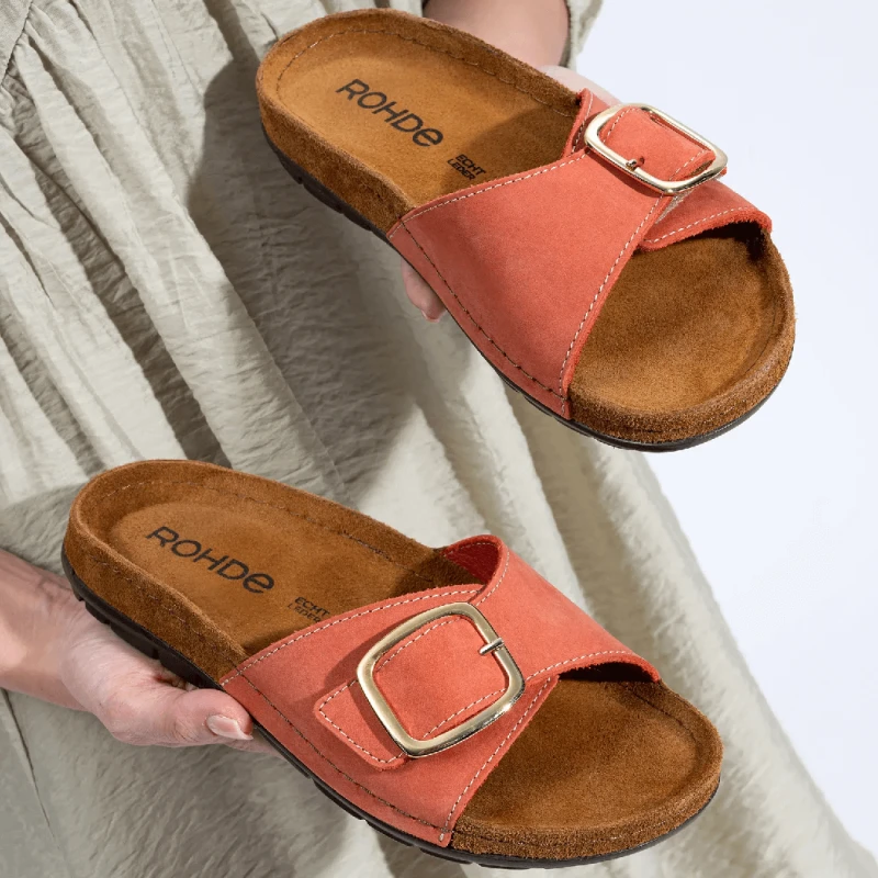 Mules Rohde, Mules 1 Bride Tendance Femme En Cuir Orange Baiser – Image 5